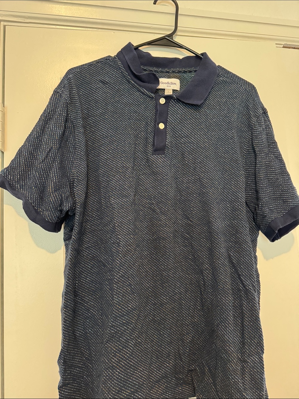 Goodfellow & Co Navy Textured Short-Sleeve Polo